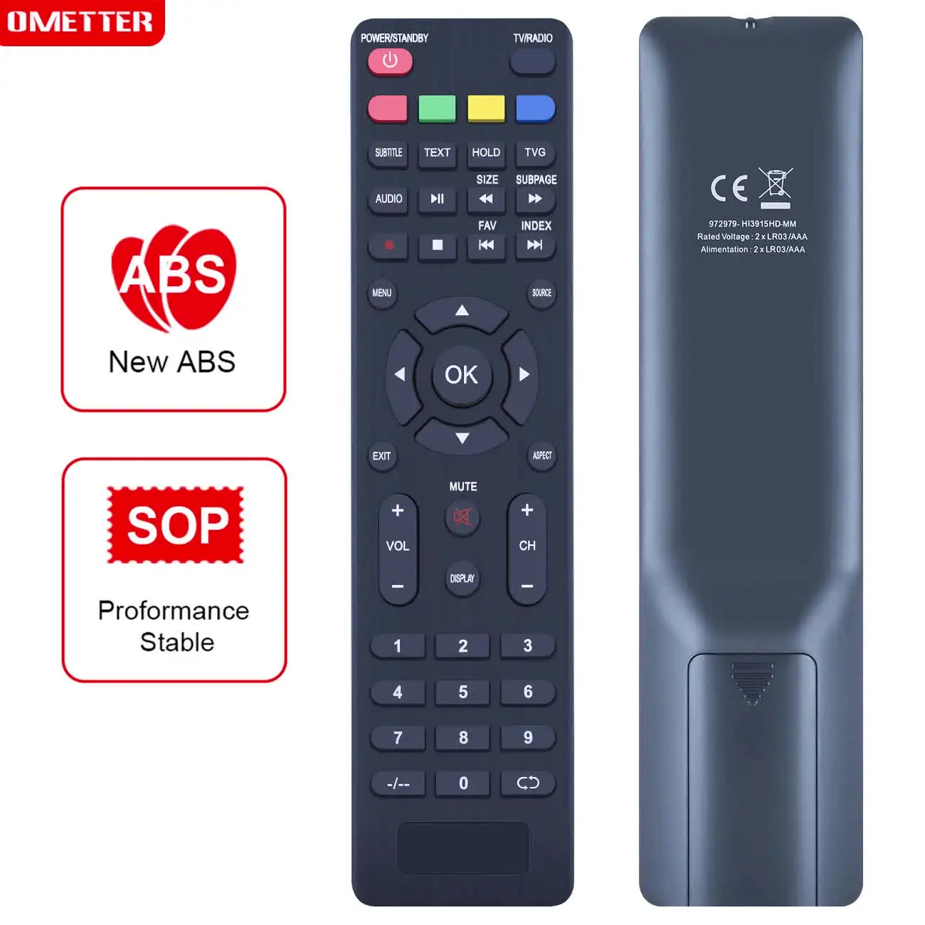 Télécommande Pour Décodeur High One HI2402HD-MM Et HI2403HD-MM - Neuf, Réf. DVB-PM1236052HCAT