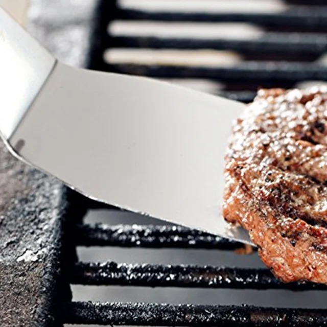 3 Darab Spatula Beállított Rozsdamentes Acél Palacsinta Turner Fa Fogantyú Főzőkaparó A Grill Grilléhez - Image 4