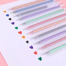 Stylos à Gel de couleur métallique fluorescente, 1 pièce, mignon, papeterie à paillettes Pastel, fournitures scolaires d'art pour dessin