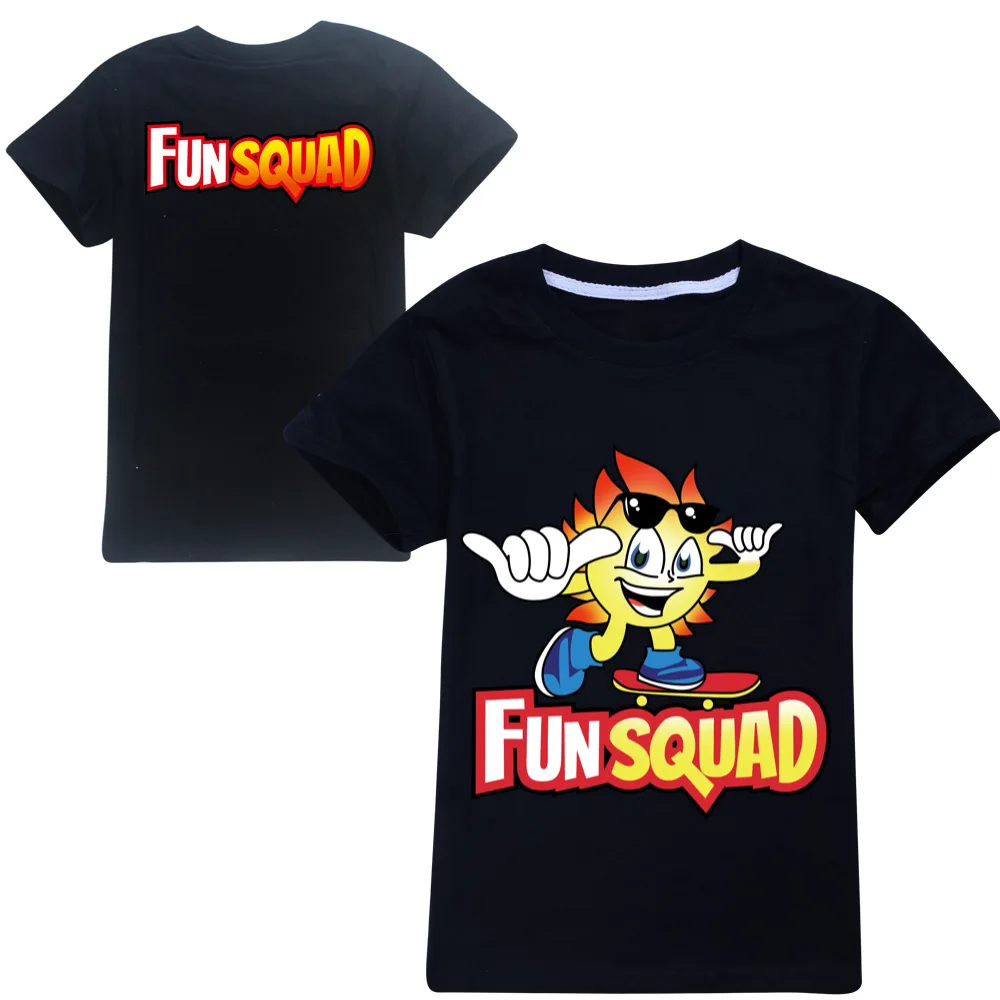 New Boys Kawaii Fun Squad Gaming Cotton Printing T-shirts Cartoon Short-sleeved Girls T-shirt Summer Casual All-match Tops 4