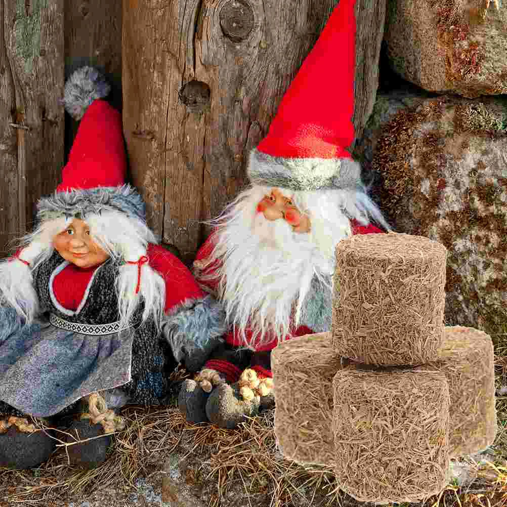 

8 pcs Mini Simulated Hayrick Decor House Miniature Artificial Hayrick Photo Prop (Cylinder Shape)