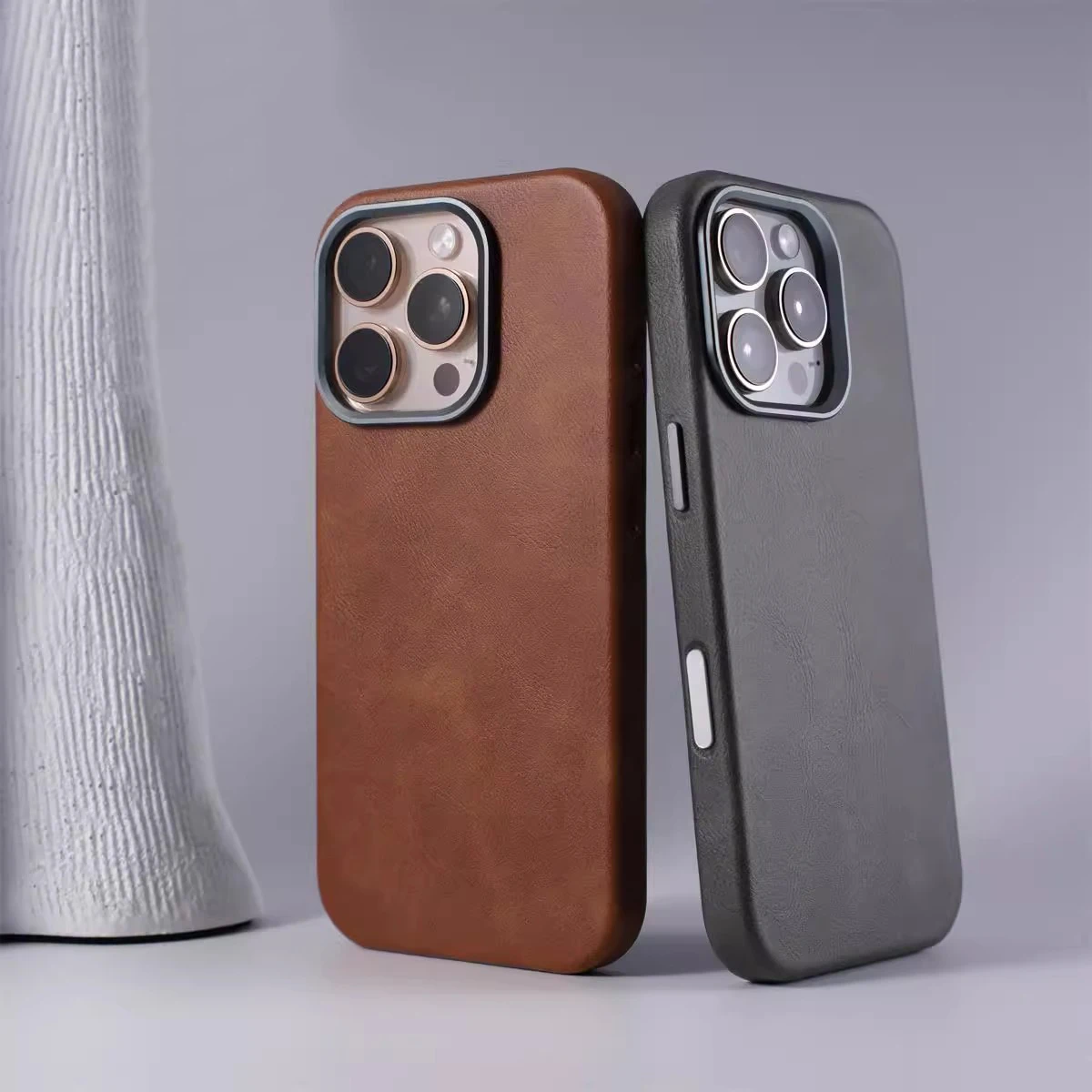 Retro Premium PU Leather Shockproof Magnetic Phone Case with Camera Protection