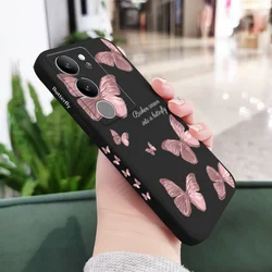 Fluttering Butterflies Phone Case - Elegant Protective Cover - Y33T(Y33S) (Black)
