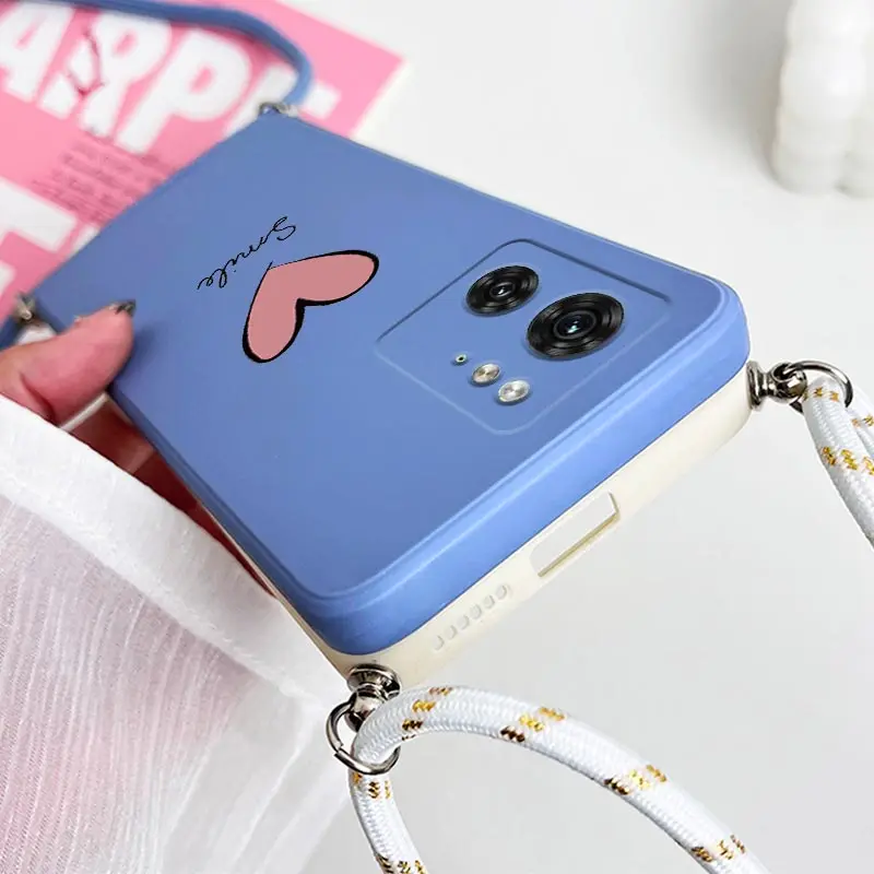 Vibrant Red Heart Silicone Phone Lanyard Case