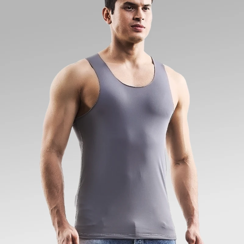 Cotton Vest Sports Sleeveless Vest Cotton Sleeveless T Shirt Winter Men's Thermal Vest Fleece-Lined Thickeneded Bottoming Intimates Large Size Waistcoat Vest Seamless Tight Sleeveless Top