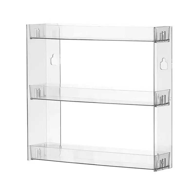 Wall-Mounted Clear Acrylic Makeup Organizer - 3 Tier Large Capacity for Space-Saving Bathroom Storage