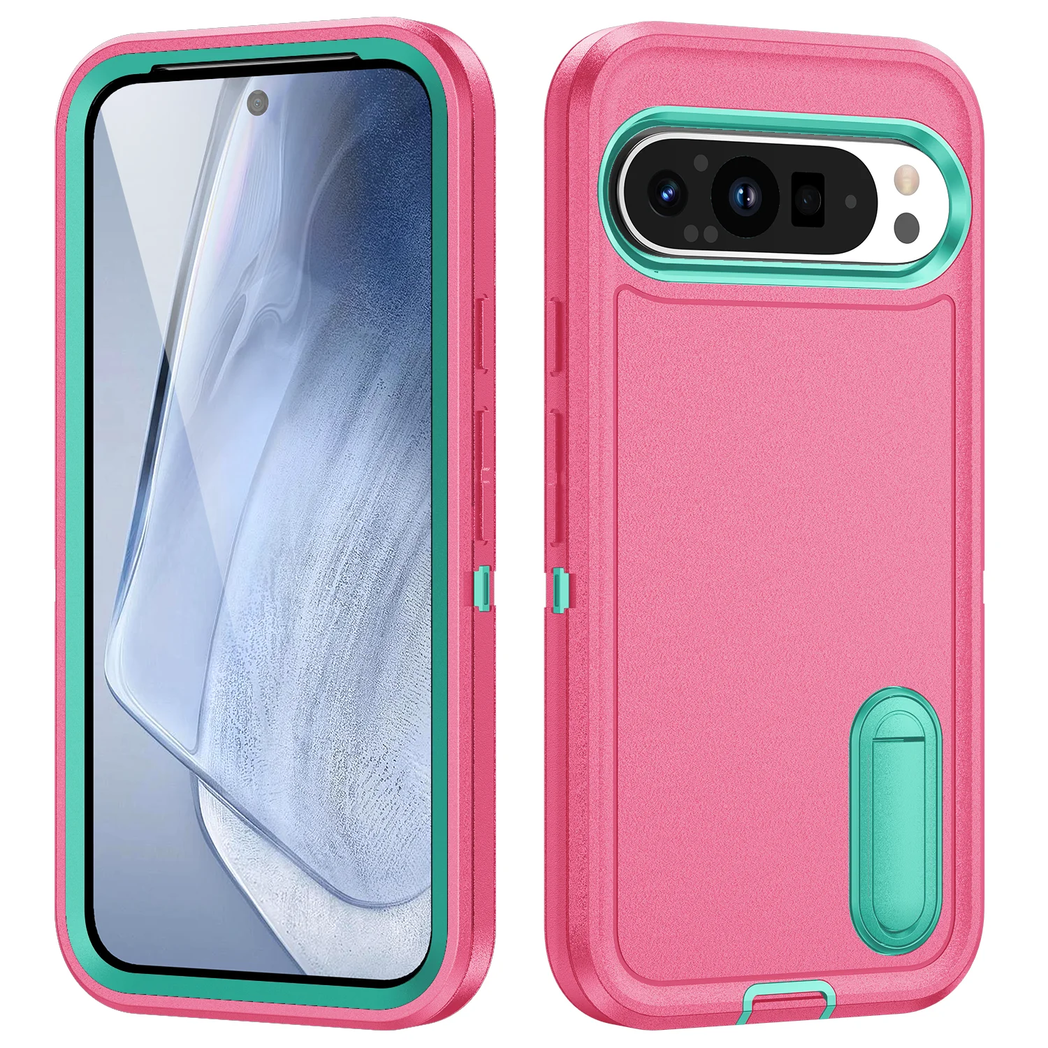 Ultimate Shockproof Hybrid Case with Hidden Stand Holder and Dual-Layer Bumper