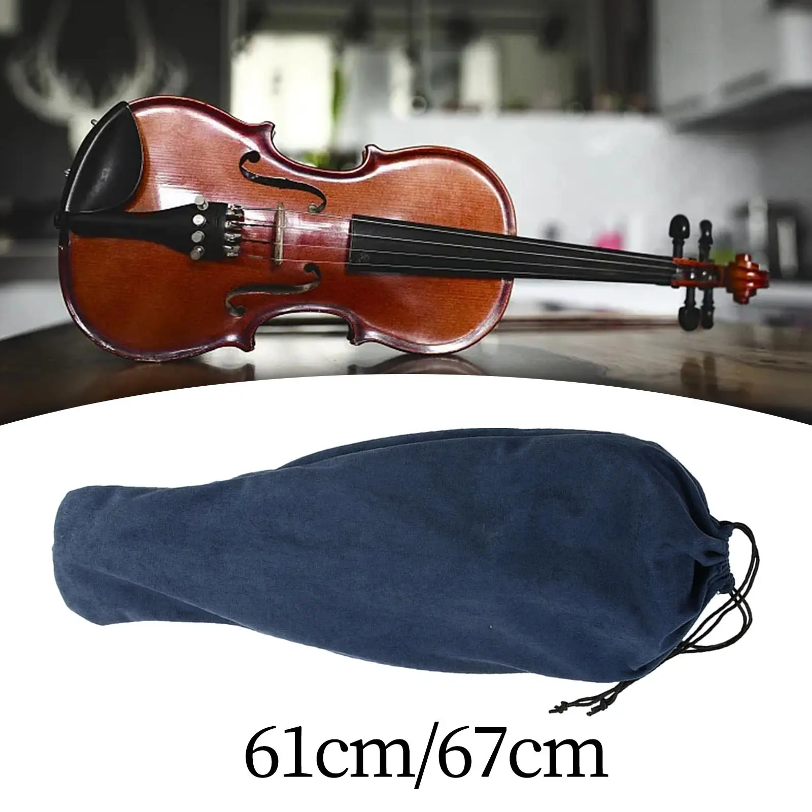 Violin Cover Violin Protective Cover Protector Washable Pouch Violin Case Silk Fabric Violin Bag Musical Instrument Dust Cover