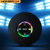 HOMEFISH Portable Waterproof Bluetooth Shower Speaker with RGB Light Suction Cup Wireless Speaker for Bathroom Kitchen Party etc 2