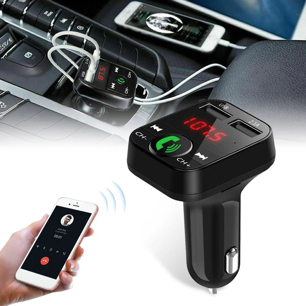 

FM-трансмиттер автомобильный 1pac, 2 USB-порта, поддержка карт MicroSD до 32 Гб