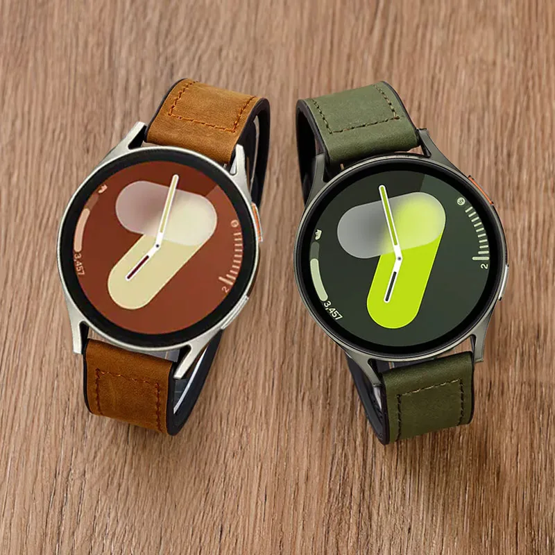 Magnetic Leather Silicone Strap with Classic Bracelet Design - 20mm/22mm Option
