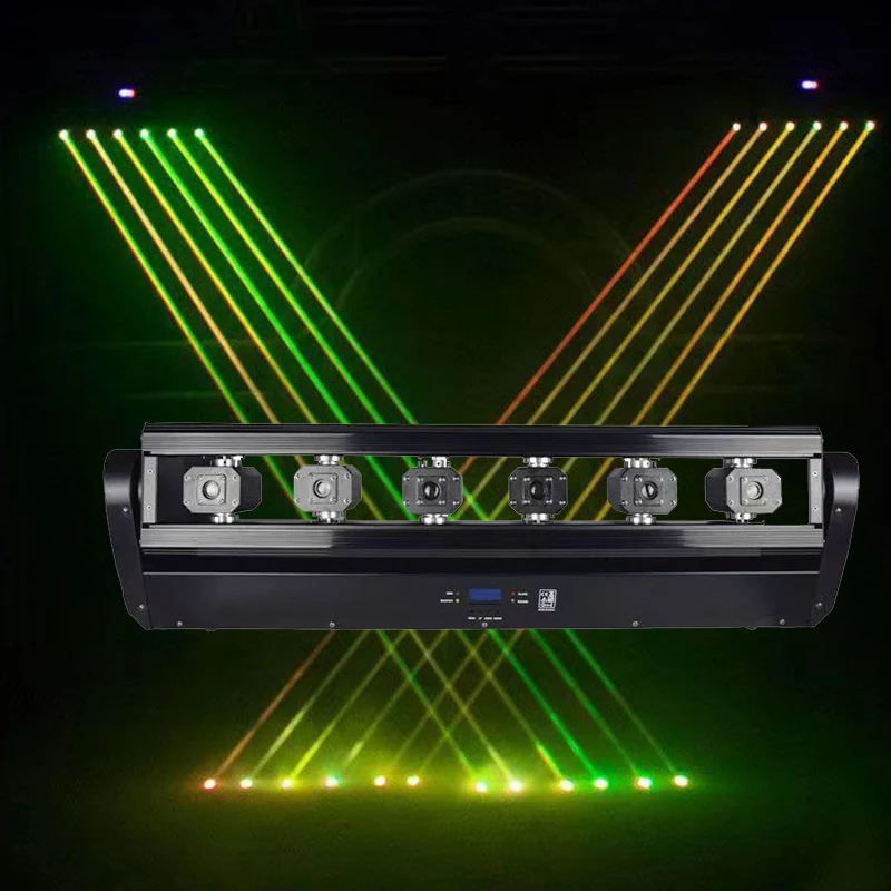 

Лазерный проектор Sailwin, 6 Х500 МВт, RGB-лампа, 6 звёзд, лазерный луч, управление DMX, движущиеся головки, освещение для DJ, свадьбы, вечеринки, сцены
