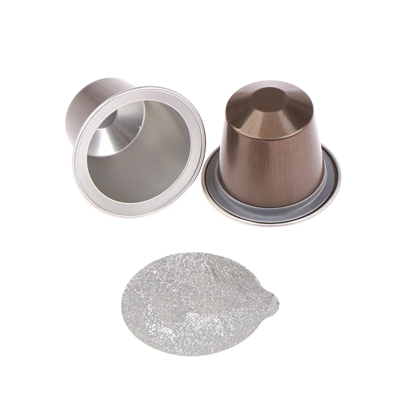 Description Picture 3 of item10Pcs/set Reusable Nespresso Coffee Capsules Disposable Nespresso Pods Empty Aluminum Foil Coffee Capsule With Lids Coffeeware
