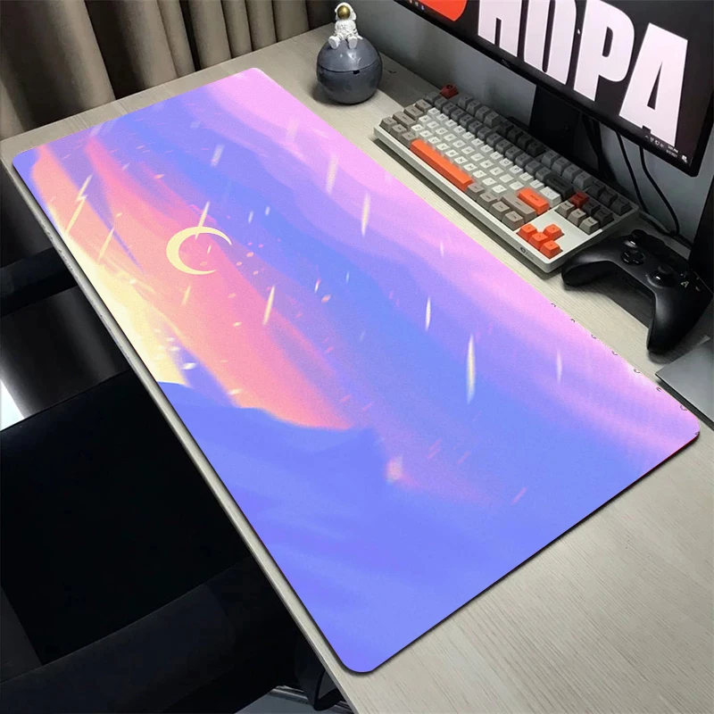 

Cute Moon Landscape Mouse Pad Kawaii Mousepad Large Anime Table Pads Notebook Anti-slip Waterproof Carpet Mouse XXL 900x400mm