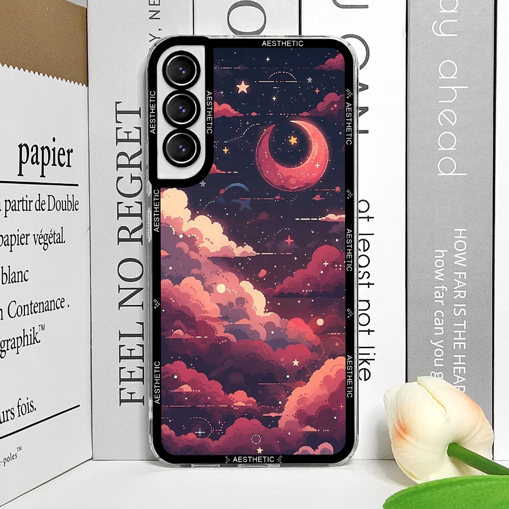 Beautiful Y2K Aesthetic Clouds and Moon Phone Case - Soft Cover