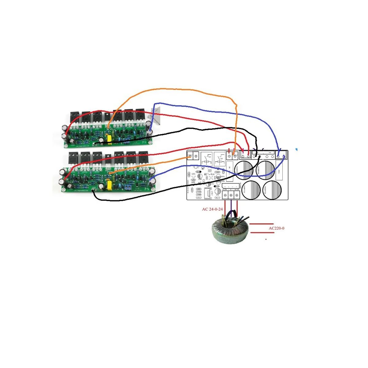 

2Pcs L15 FET Power Amplifier 2 Channels 3 Pairs IRFP240 IRFP9240 150W 8R ,300W 4R, 600W 2R(A)
