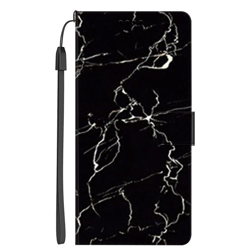 Elegant Marble Leather Flip Cover with Magnetic Wallet and Stand
