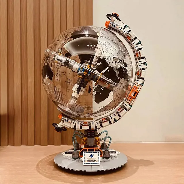 Space Station Transparent Globe Building Blocks Set 2