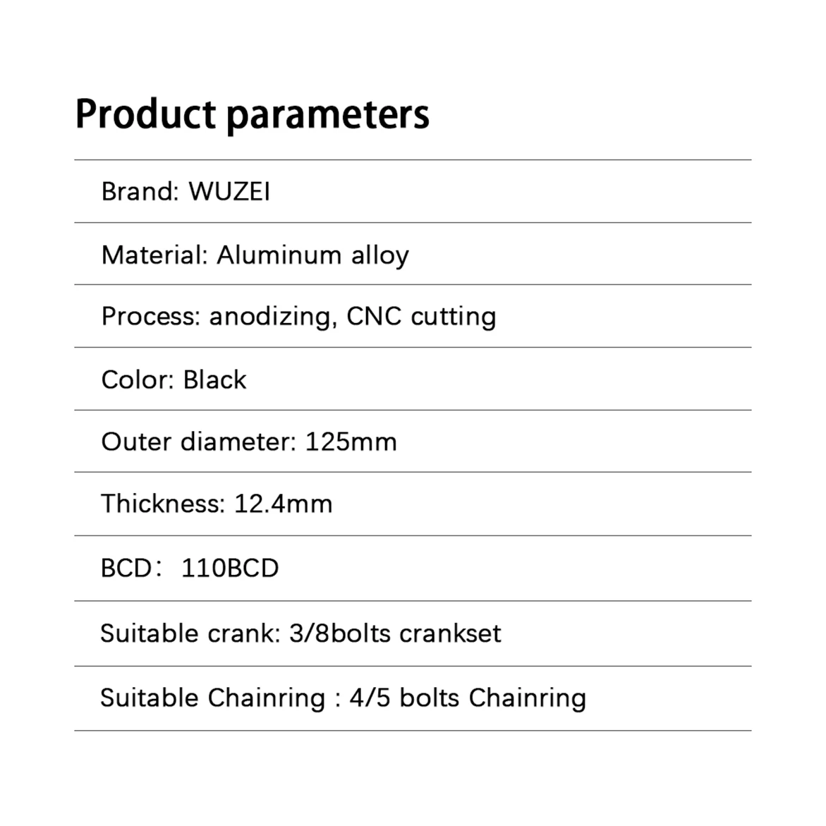WUZEI Direct Mount Konverter 8 Schrauben 3 Schrauben MTB Kurbeladapter 110BCD Rennrad 4 5 Schrauben Kettenblattkonverter für Sram GXP – Detail 2