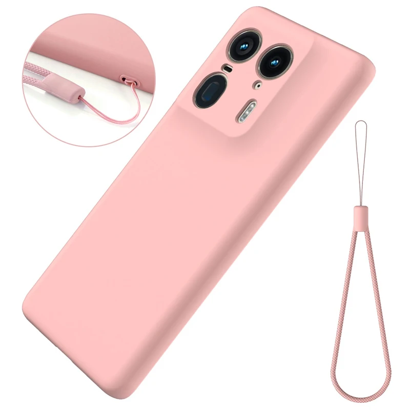 Premium Soft Liquid Silicone Strap Cover with Flocking Interior for Motorola Edge 50 Ultra