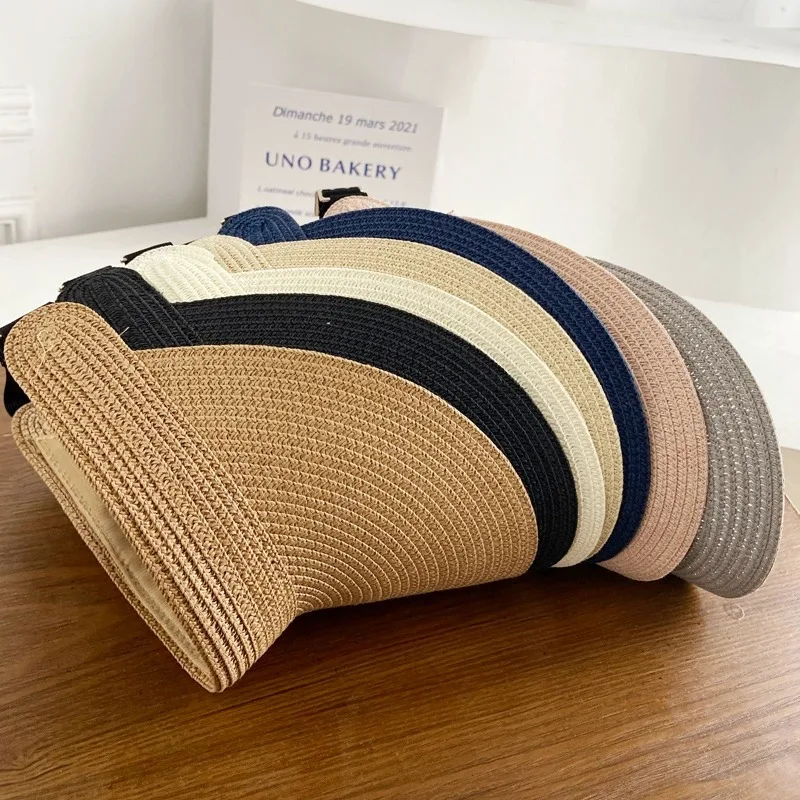 Summer Women’s Sunscreen Hat Adjustable Fashionable Empty Top Big Brim Straw Hat for Outdoor Vacation Safety Accessories Wide-brim hats