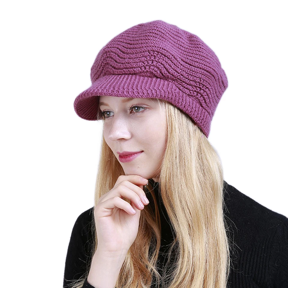 Femmes Hiver Chapeau Filles Béret Bonnet, Tricoté Dame Chaude