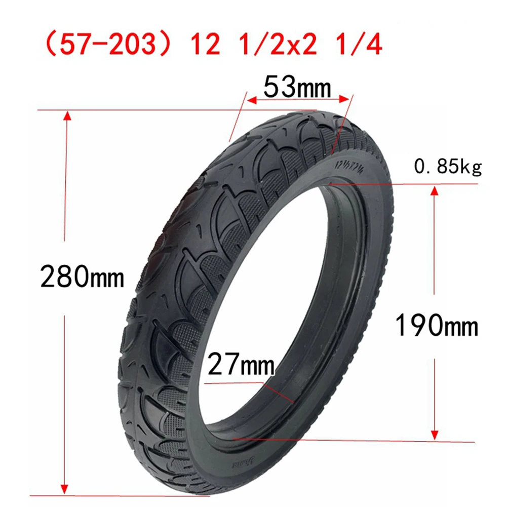 

Solid Tyre Robust 12 Inch Solid Tyre for Electric Scooters and E bikes 12 1/2x2 1/4(57 203) High Quality Rubber Material