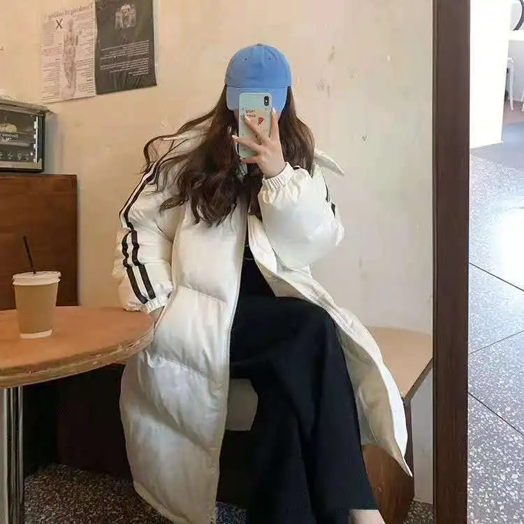 Women's Down Jacket Long Jackets for Women Feather Coats Korean Winter Down Coats Warm Stripe Woman Coat Casual Puffer Jacket