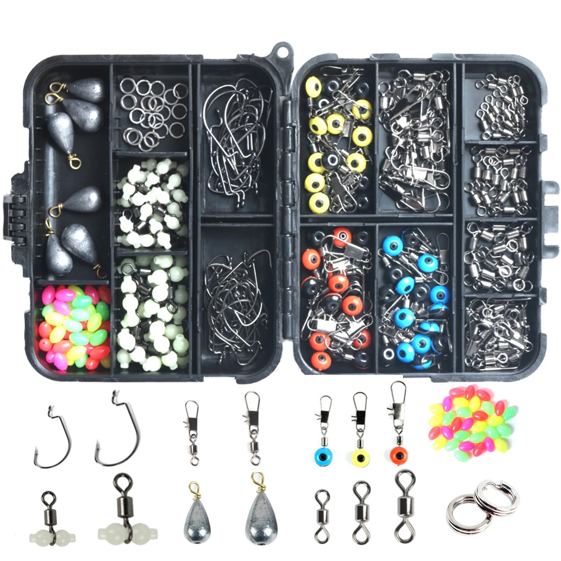 251pcs Fishing Accessories Tackle With Jig Worm Hooks Beads Sinker Weights  Swivels Snaps Split Rings For Freshwater Saltwater - Fishing Tackle Boxes -  AliExpress