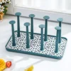 Cup Drying Rack Dust-proof Glass Cup Drainer Holder Stand Detachable Bottle Dish Drying ShelfStorage Tray Kitchen Supplies 1