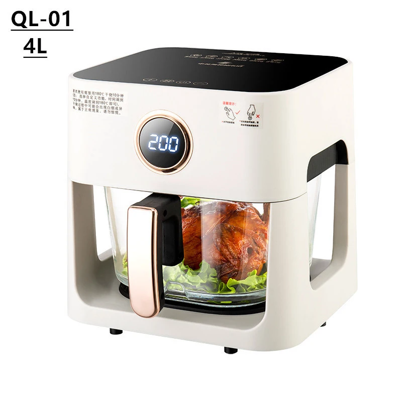 

QL-01 1200W Household Air Fryer 5L 220V/50Hz Touch Type Mini Electric Oven 2-3 People Use Visible Air Fryer