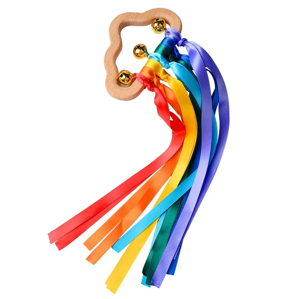 2pcs Kids Outdoor Toy Montessori Style Sensory Toy Running Dance Ribbon Ring BPA-free Newborn Upwards Develop Colour Recognition