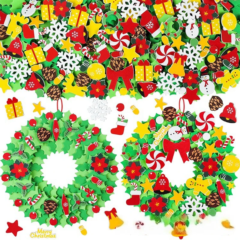 Christmas Wreath with Bow, Xmas Tree Decor, DIY Dollhouse Pendant for Wedding, Noel Party, Mini Door Garland, Hanging Ornaments