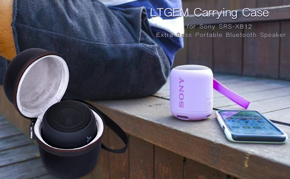 EVA Protective Hard Case for Sony SRS-XB12 Mini Bluetooth Speaker Loud Extra Bass Wireless Speaker - Travel Storage Bag