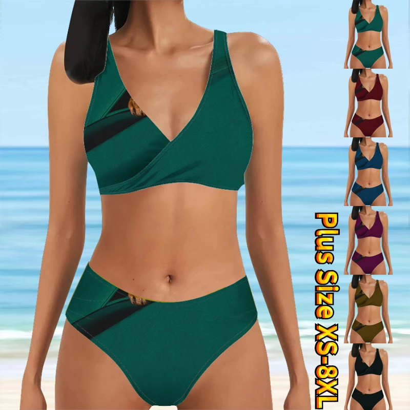 

2023 Fashion Printed Bikini Women's Swimwear Summer Swimming Beach Suit Swimwear New Women's Sexy Bikini Two Piece Swimwear