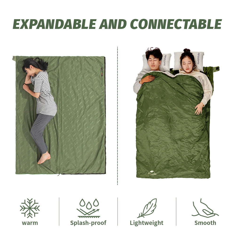 Camping Sleeping Bag LW180 Envelope Portable Outdoor Hiking Ultralight Waterproof Backpacking Cotton Sleeping Bag sleeping bag survival sleeping bag