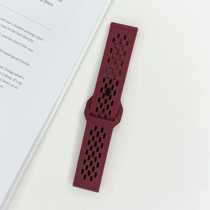 Multicolored Mesh Sports Silicone Watch Strap, 20mm 22mm