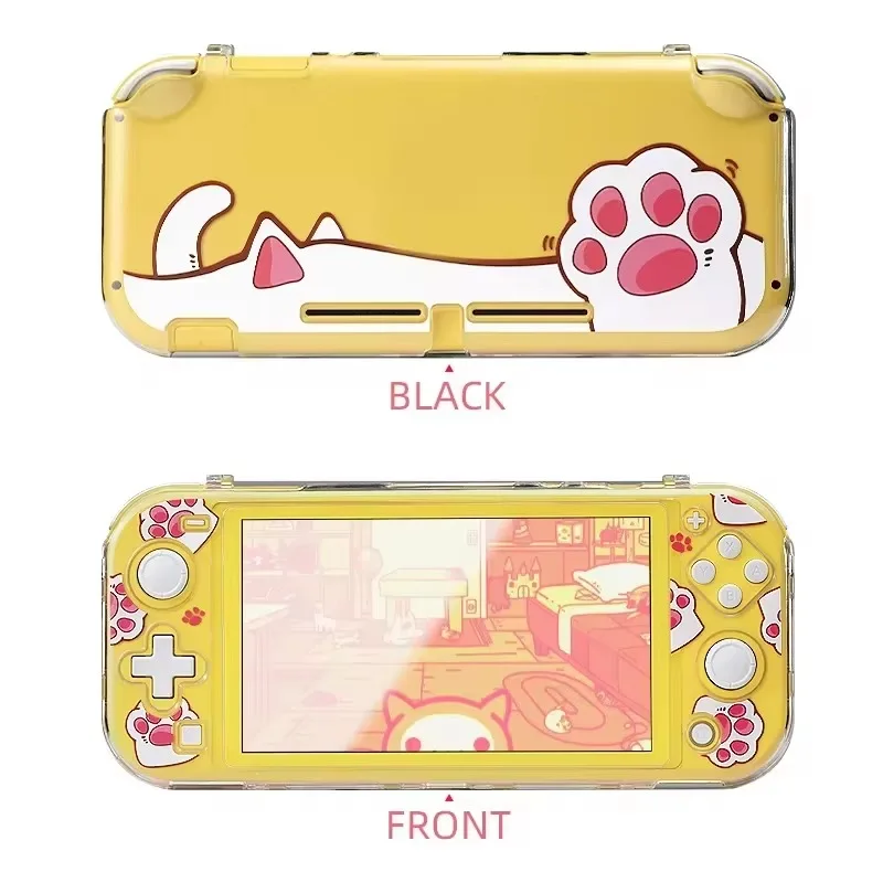 Cute Clear Protective Case for Nintendo Switch Lite - Transparent Hard Shell Cover