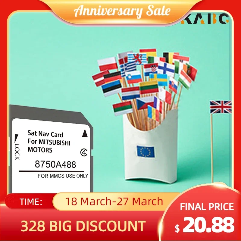 Sat Nav 내비게이션 SD 카드, 미쓰비시 파제로 스포츠 쇼군 아웃랜더 PHEV용 GPS 장치, 유럽 UK, 무료 배송, MMCS 16GB 