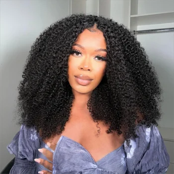 U Part Kinky Curly Wigs Human Hair No Leave Out Brazilian Deep Wave Human Hair Wigs For Women U Part Deep Curly Wigs No Glue Wig