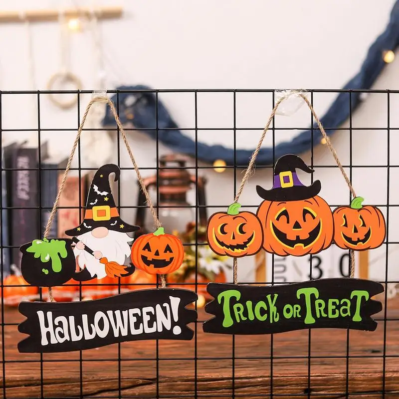 

Halloween Pumpkin Sign Durable Handcrafted Happy Halloween Wooden Ornaments Hanging Decor For Indoor Outdoor Home Docorations