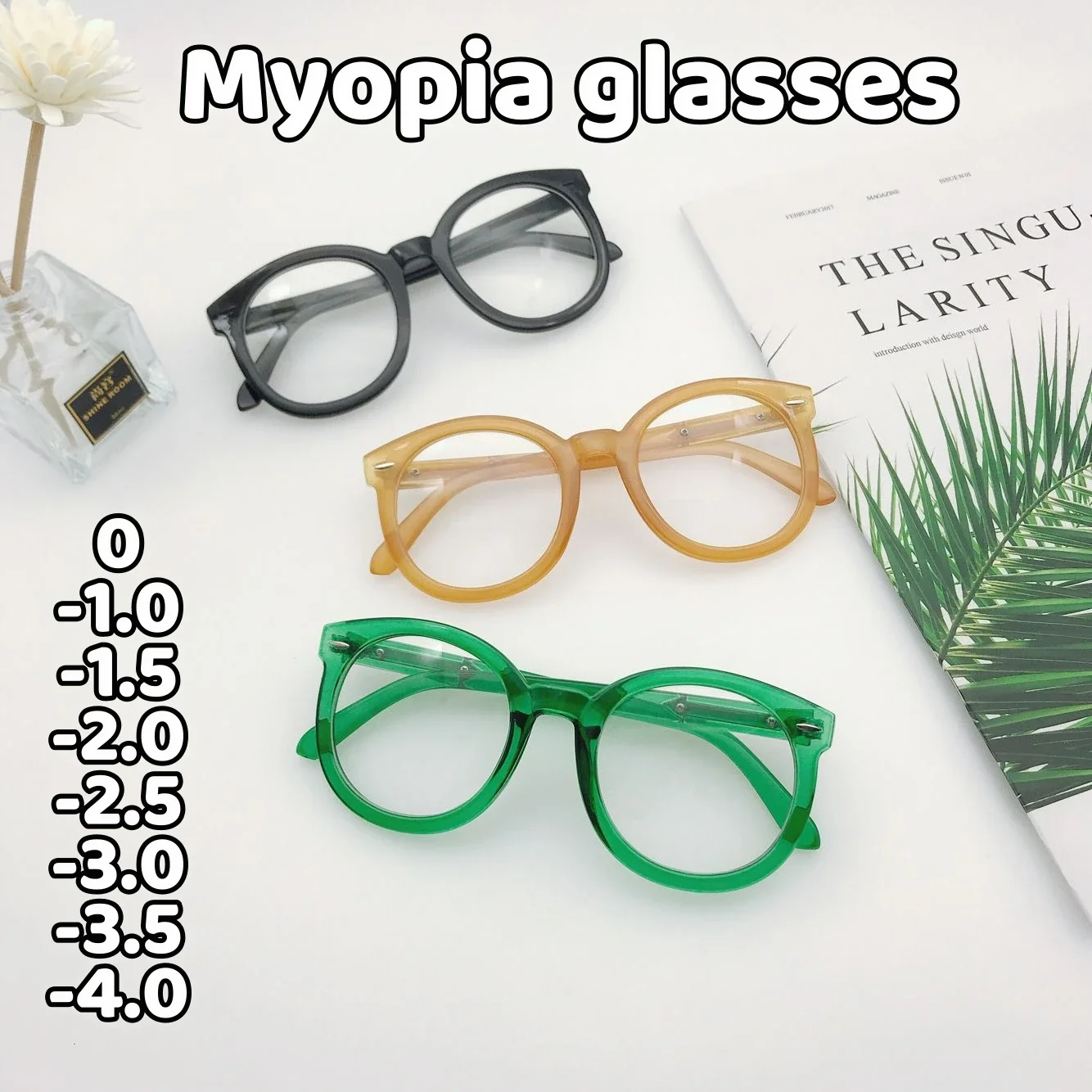 

Retro Round Large Frame Myopia Eyeglasses Anti-Blue Light Near Sight Glasses Optical Spectacle Frame Computer Eyewear