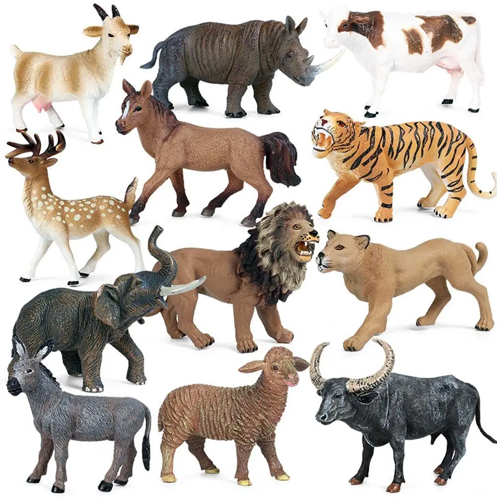 Plastic Educational Microlandscape Elephant Cheetah Miniatures Children Gift Kid Toy Animal Model Action Figures