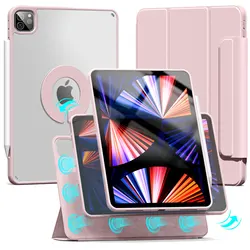ZOYU Magnetic 360° Rotate Detachable Back Case for iPad Air, Pro, and Mini (Pink)