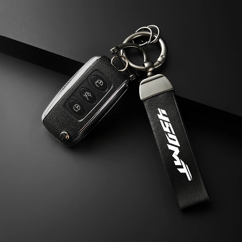 Premium Leather Motorcycle Keychain Keyring