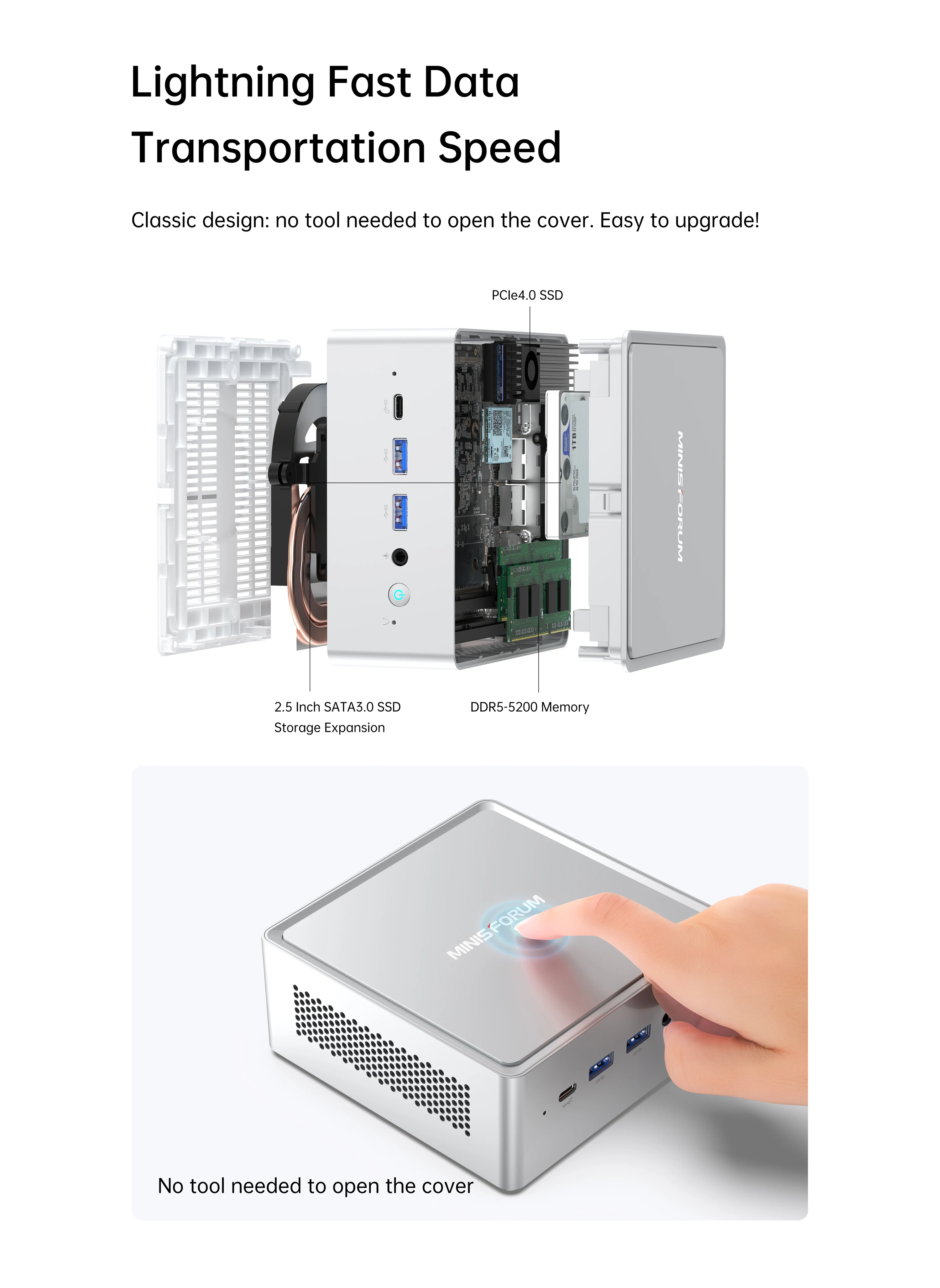 MINISFORUM NPB7 Mini PC Intel Core I7-13700H DDR5 5600Mhz 32GB