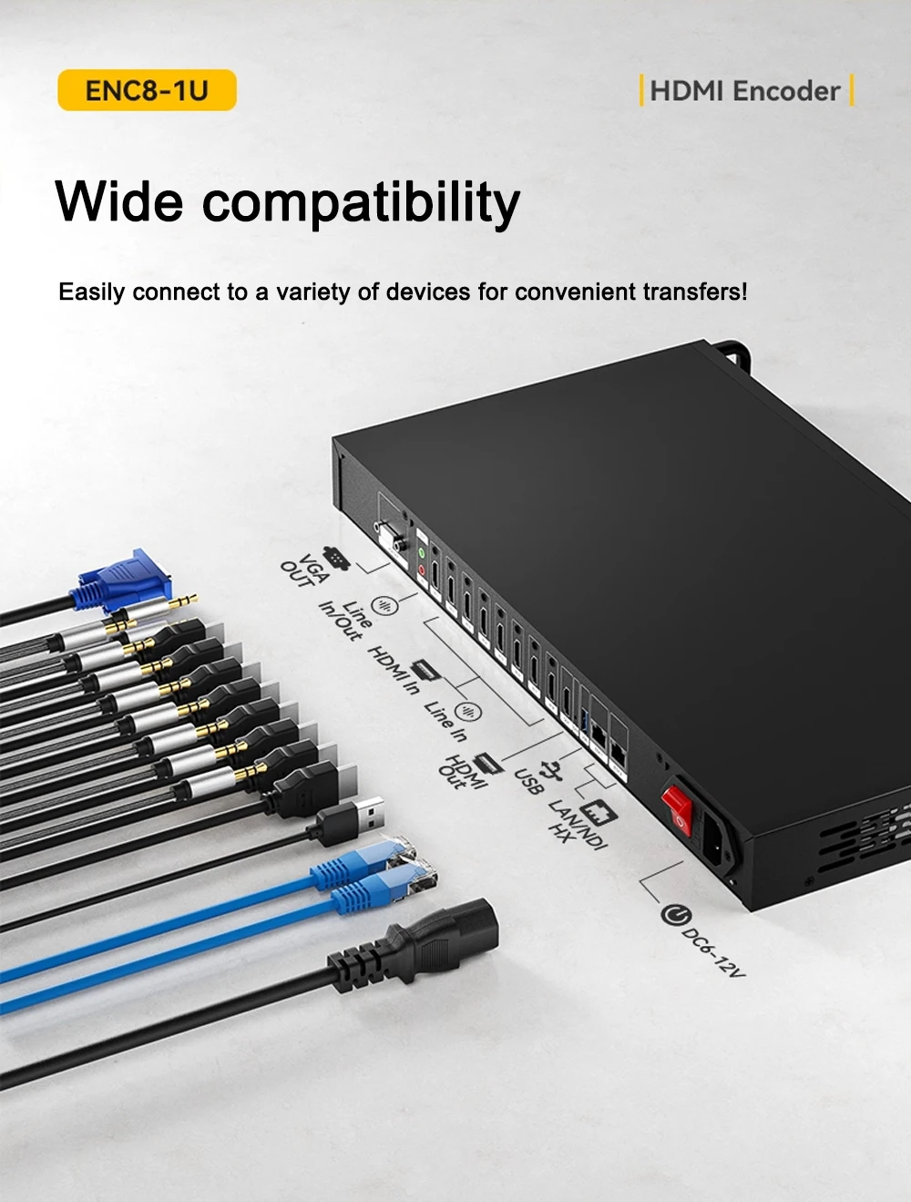 Link Pi ENC8-1U 4K-HDMI Video Codec 8-channel HDMI Encoder 1080P@60fps 4GB DDR4