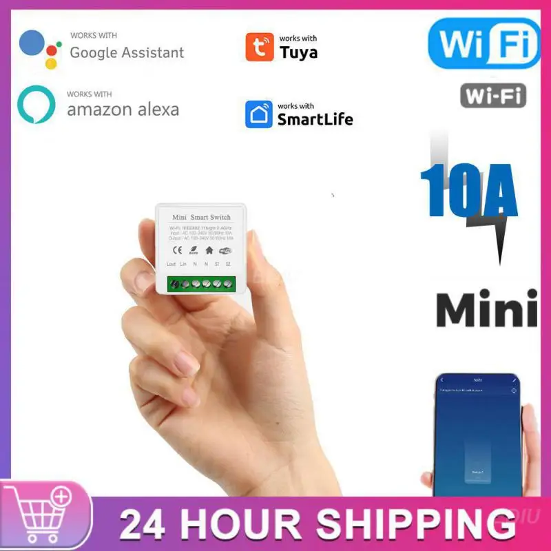 Wireless Switches 10a Wifi Tuya Compatible With Alexa Home Smart Switch Smart Home Automation Breaker Switch Module