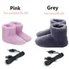 Useful Plush Comfortable USB Charging Foot Warmer Shoes Warm Foot Electric Heated Shoes Winter Warming Slipper 5