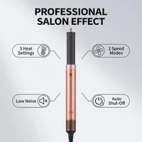 Brosse sèche-cheveux 5-en-1 détachable à flux d'air, peigne, boucleur, brosse lissante, styler à contrôle de température pour des cheveux lisses, anionique 4